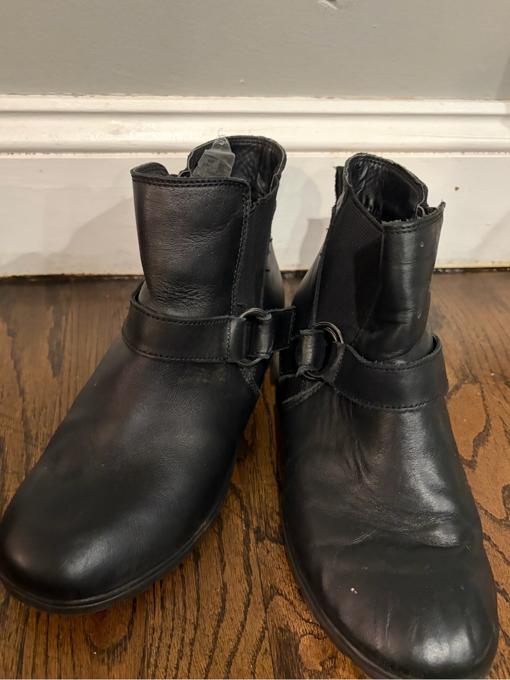 Skechers Black Ankle Boot with Side Buckle Detail size 7